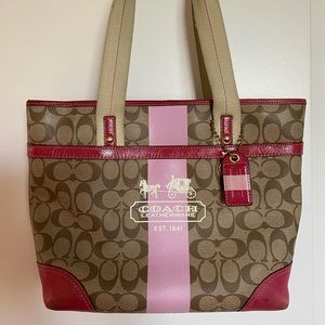 Coach - Heritage Stripe Canvas Tote